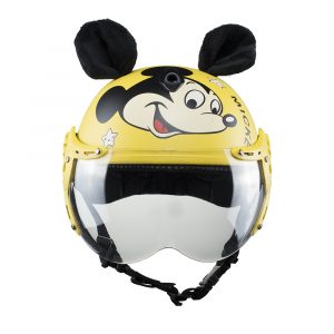 MŨ BẢO HIỂM EM BÉ CÓ KÍNH, TEM CHUỘT MICKEY, CÓ TAI